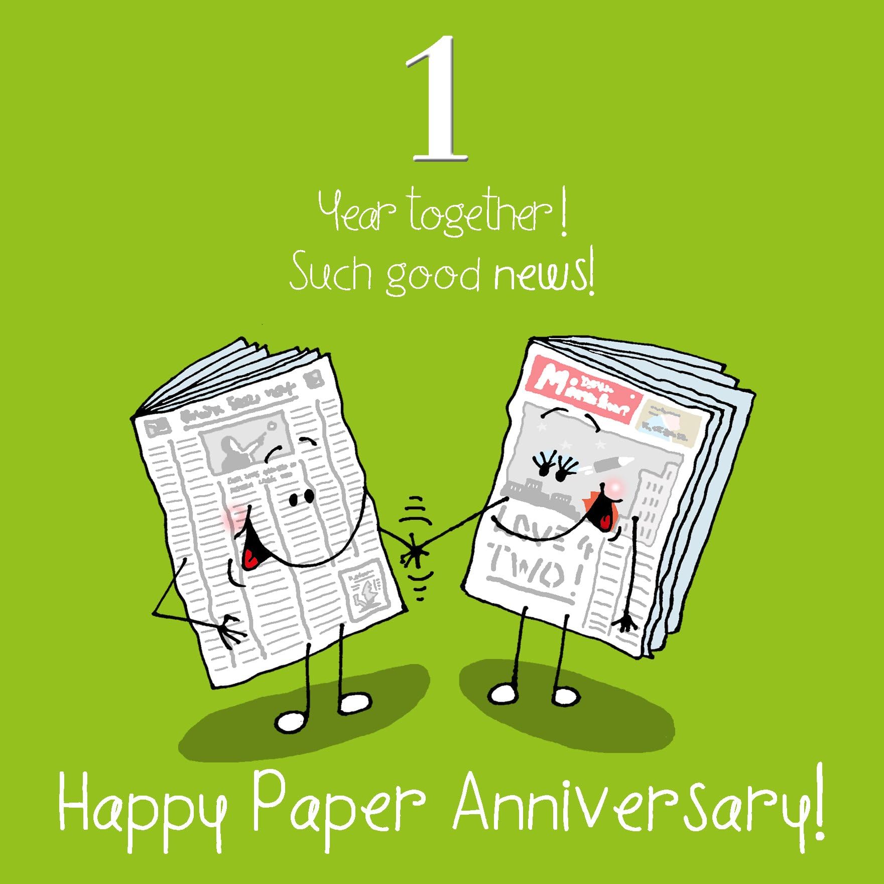 1st Wedding Anniversary Greetings Card - Paper Anniversary