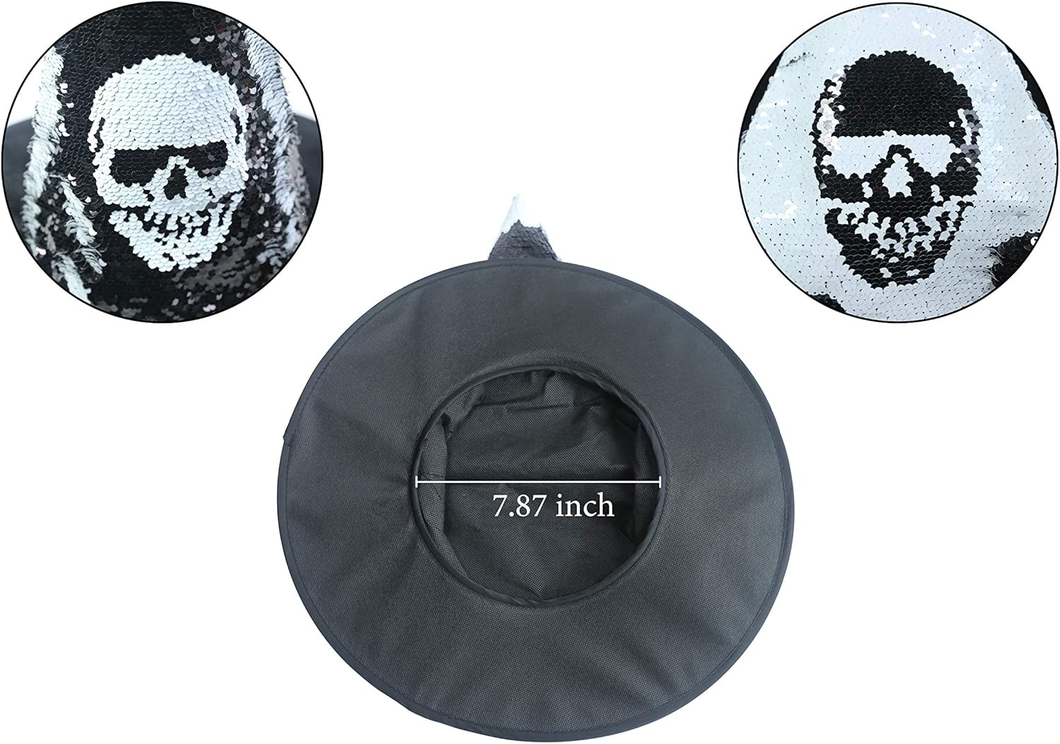 Reversible Sequin Witch Hat. Reversible Sequin Costume Party Hat. (Purple & Sliver): Clothing