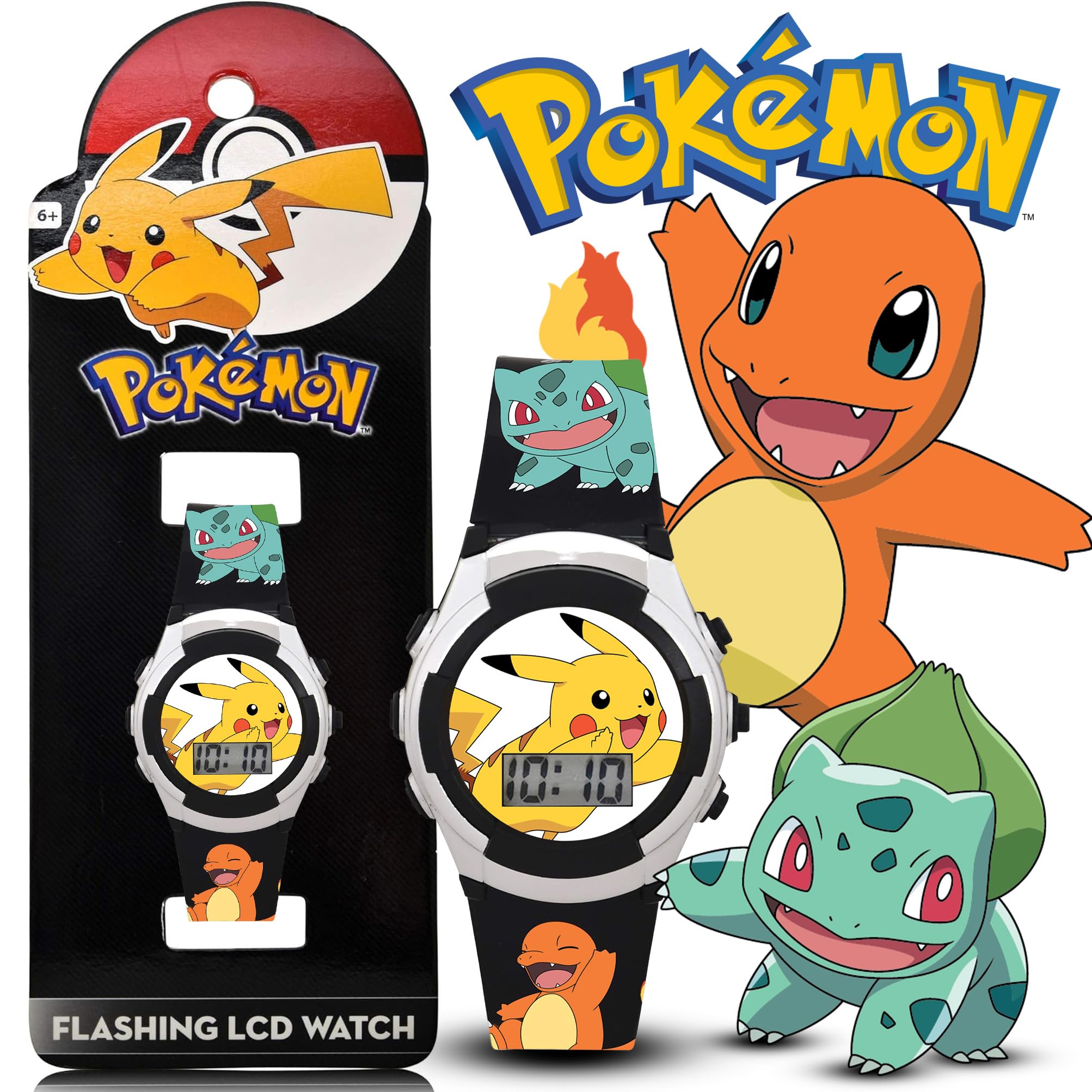 Accutime Kids Pokemon Digital LCD Quartz Watch for Boys, Girls, and Adults All Ages
