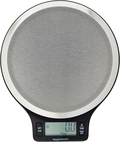 Amazon Basics Digital Kitchen Scales 11 lbs LCD Display Stainless Steel