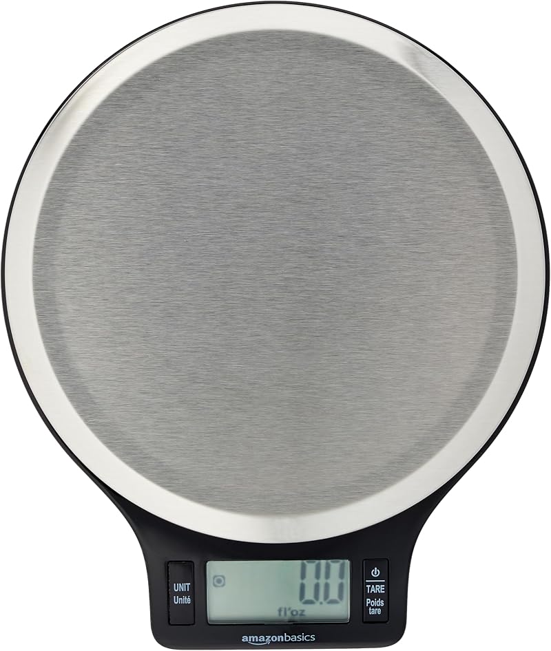 Amazon Basics Digital Kitchen Scales 11 lbs LCD Display Stainless Steel