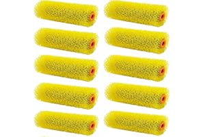 Lexziuo 10PCS Refillable Paint Roller Covers - Medium Texture Sponge Roller for Wall Painting, Decorative & Household Project