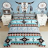 Erosebridal Western Decor, Boho Quilt Highland Cow Dream Catcher Comforter Set Southwestern Bedding Sets Full,Ethnic Tribal Arrow Aztec Duvet Insert Retro Vintage Exotic Bull Cattle Bohemian Decor