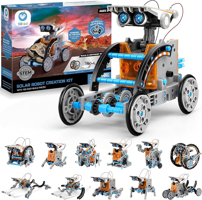 Sillbird 12-in-1 Solar Robot Kit 190P Construction STEM Toy for Kids
