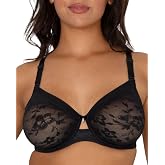 Curvy Couture Women's Plus Size No-Show Lace Printed Unlined Underwire Bra | No-Show Bra, Lace Bra, Unlined Underwire Bra, Print Bra, Full Figure, Everyday Bras, Plus Size