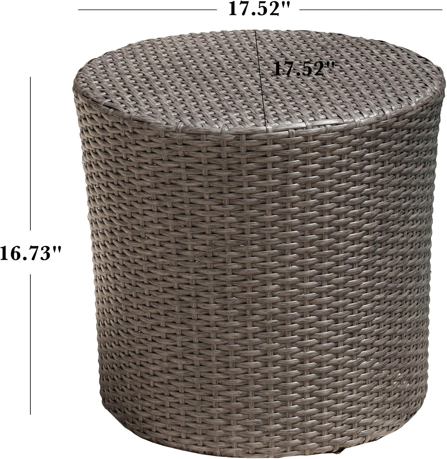 Christopher Knight Home Keaton Wicker Barrel Side Table, Dark Grey : Garden & Outdoor