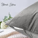 Yorkshire Bedding 18x18 Velvet Cushion Covers Pack of 2, Grey view 5