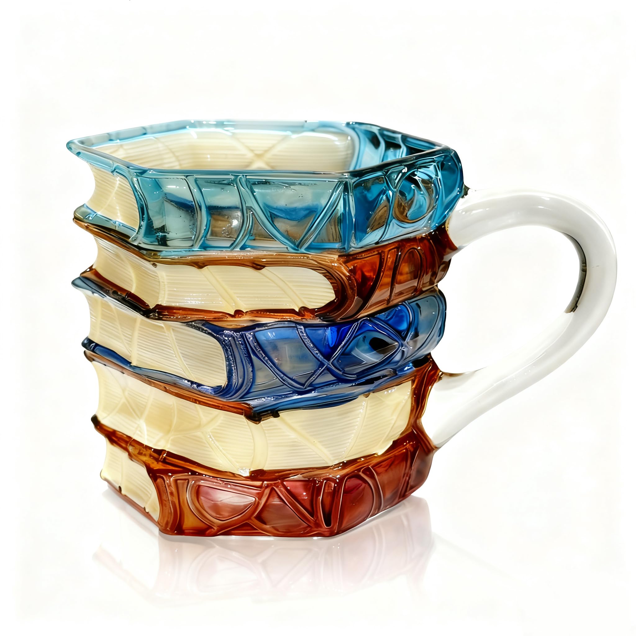Photo 1 of 1Pcs Book Mug 3D Painted Glass Book Club Coffee Mugs 5oz Unique Hand Painted Tea Coffee Cups With Books For Readers Writers Librarians Books lovers Gift