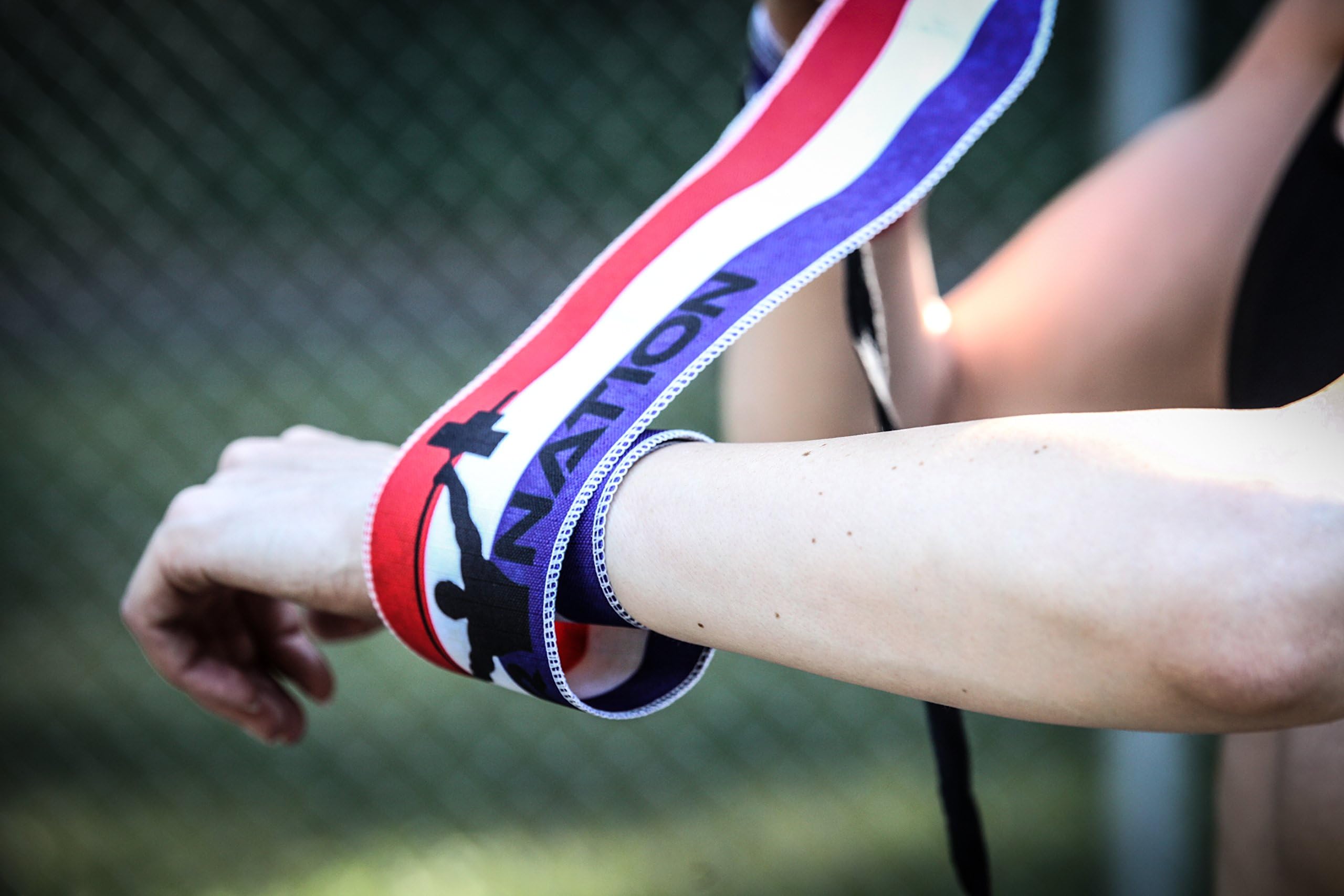 Heavy Duty Wrist Wraps For CrossFit, Weightlifting, Powerlifting & Bodybuilding | Red, White and Blue Pattern | Instructions by Email | Perfect Support & Adjustability | Thumb Loop | 60 Day Guarantee