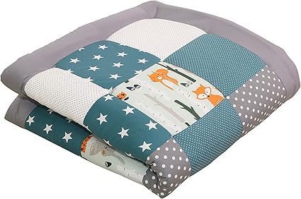 100x100 Cm Tapis Sol Bebe Patchwork Motifs Pois Etoiles Vichy Ullenboom Tapis D Eveil Et Matelas Pour Parc Bebe Foret Petrole Bleu Tapis De Jeux Et D Eveil Jeux Et Jouets Ranchofenix Com Br