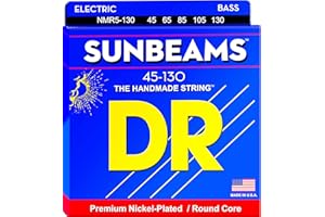 DR Strings NMR5-130 Sunbeam Nickel Plated Bass Strings, Medium to Heavy 5-String, 45-130