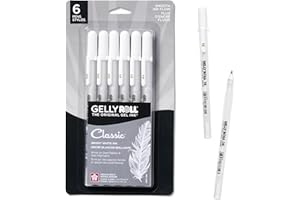 SAKURA Gelly Roll Gel Pens - Medium & Bold Tip Ink Pens for Journaling, Art, Calligraphy, or Drawing - Classic White Ink - 08