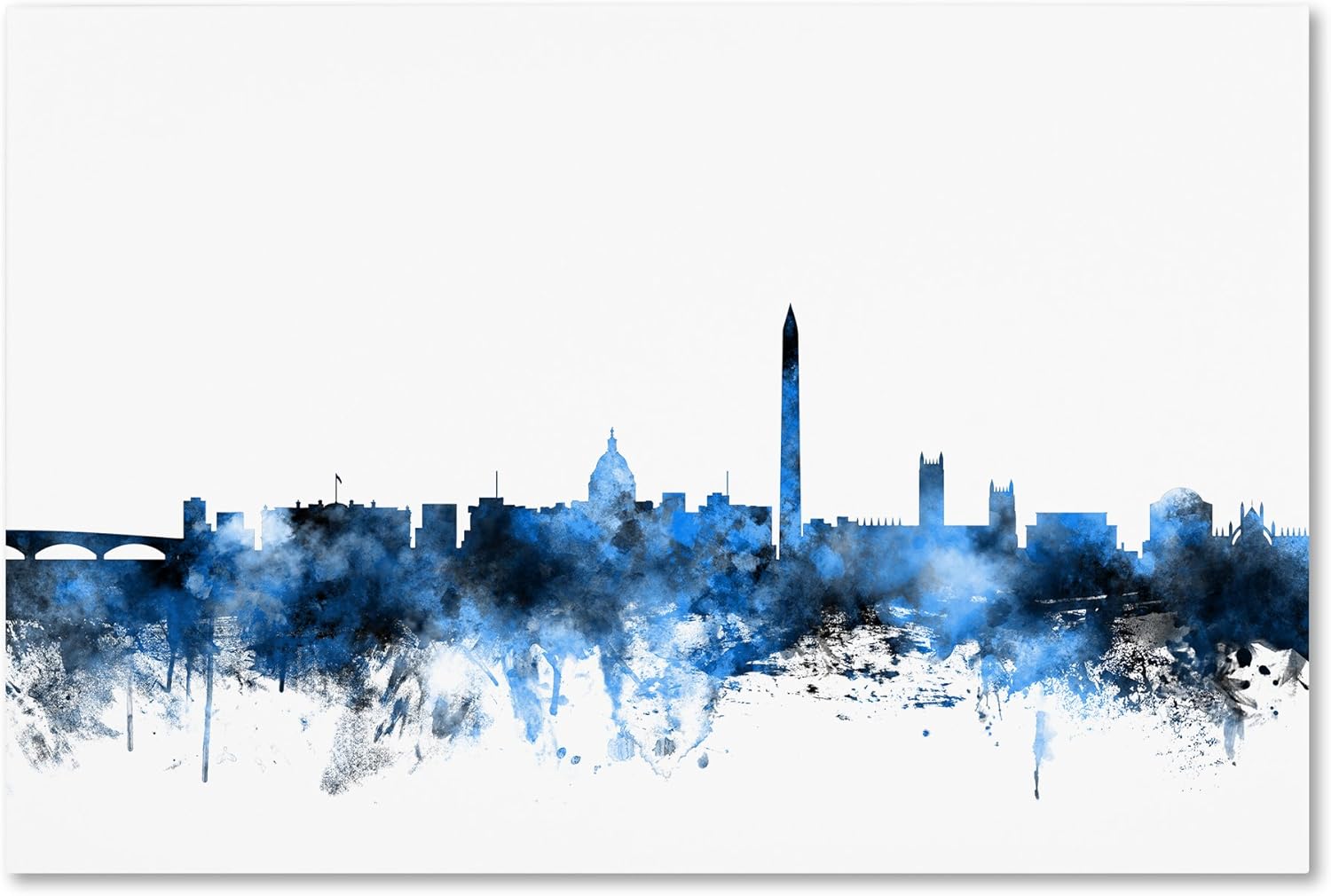 Amazon Com Washington Dc Skyline Iii By Michael Tompsett 16x24 Inch Canvas Wall Art Posters Prints