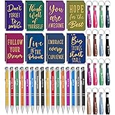 PerKoop 48 Pcs Inspirational Gifts Set Inspirational Quote Notepads 3 x 5 Inch Motivational Ballpoint Pens Keychains Bulk Colorful Journal Notebooks for School Office Party Favor Supplies