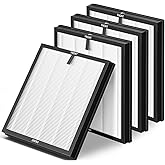 4 Pack MR5866 Filter Compatible with MORENTO MR5866 Air Purifiers, MR5866 HEPA Replacement Filter for 99.97% Air Pollutants, Odor and Smoke, Original Version White