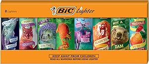 BIC Special Edition Party Animal Series Lighters, Set of 8 Lighters