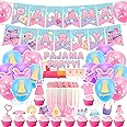 Pajama Slumber Party Decorations Kit - Banner, Cake Topper, Balloons & Cupcake Toppers