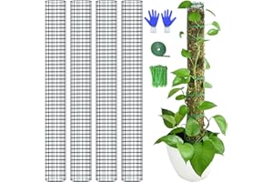 HOLANHING 4 Pack Metal Moss Pole, 40" Moss Poles for Plants Monstera, Stackable Sphagnum Moss Pole for Plants Work with Sphagnum Moss(4 Pack 40")