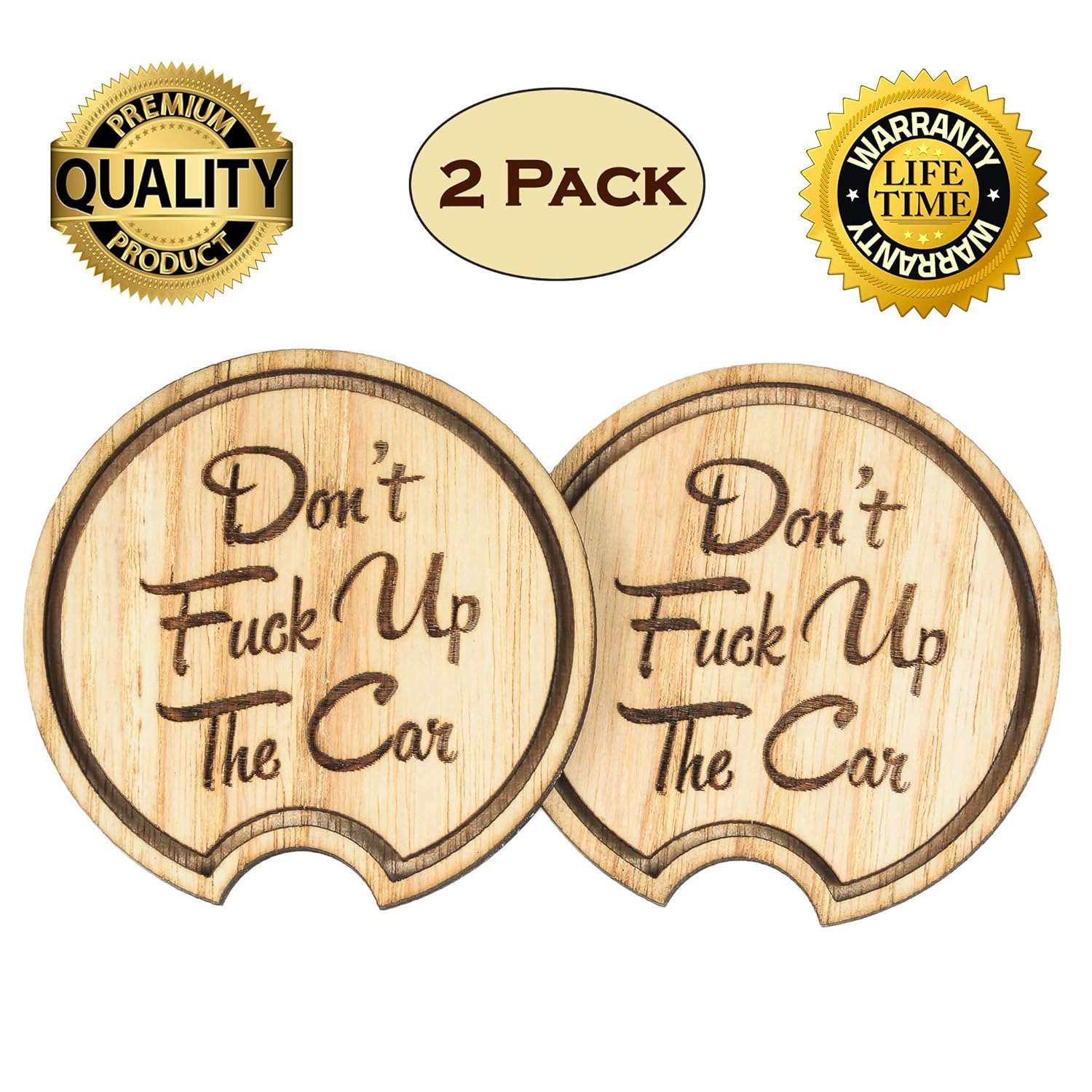 Navady Wood Funny Car Coaster (2.87 Inches Diameter), Father's Day Gifts, Large Car