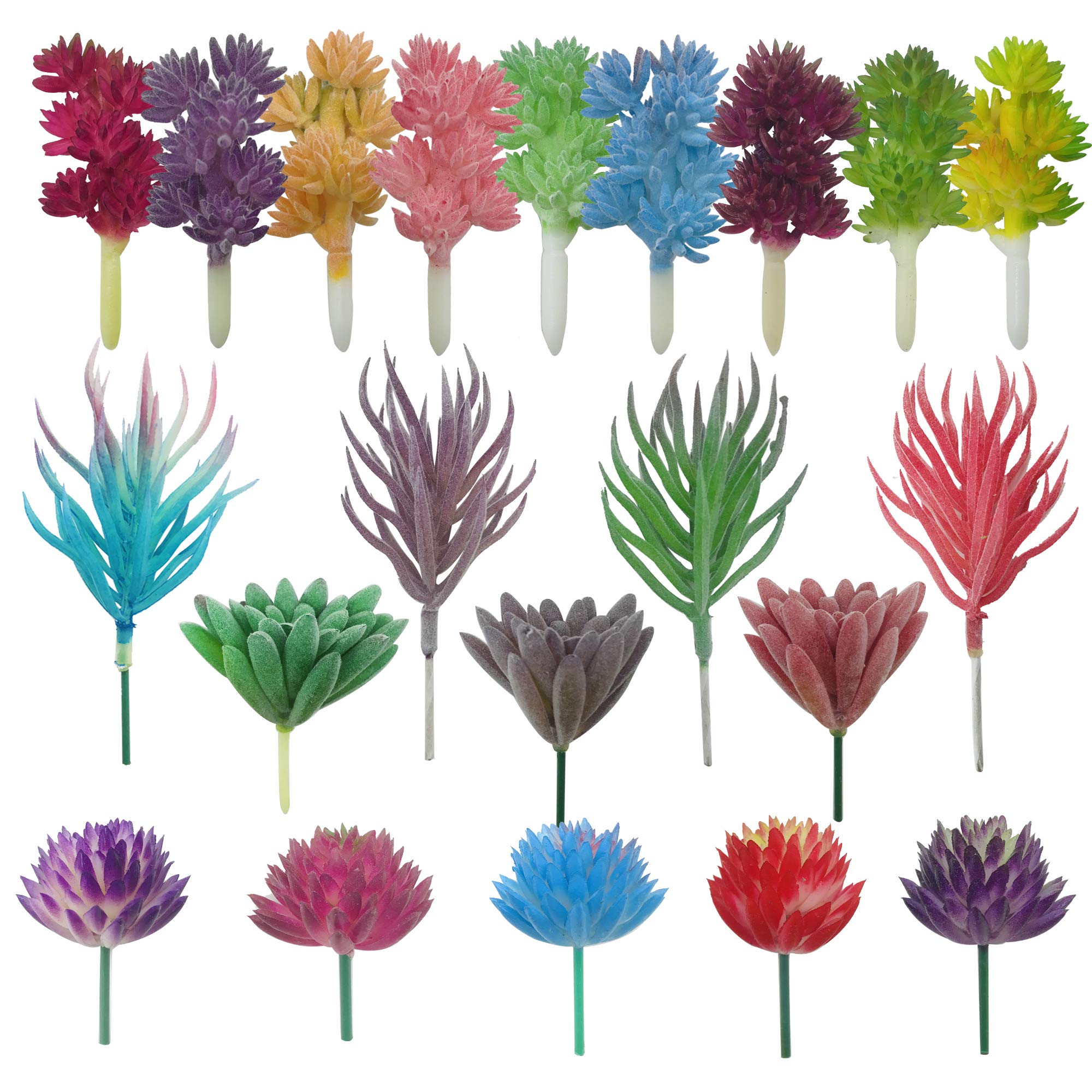 Cayway Artificial Succulent Plants, 21 Pcs Multicolor Fake Succulents Assorted Artificial Succulent Plants for Home Garden Fairy Indoor Decoration