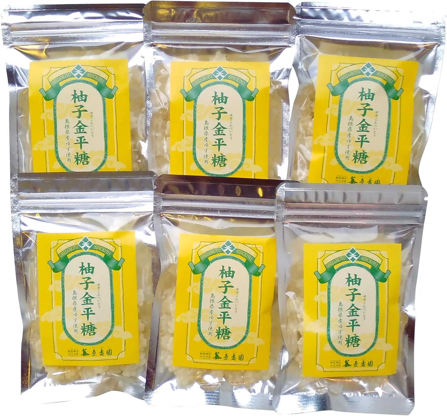 Amazon 柚子金平糖40g 6袋セット 出雲市 原寿園 島根県産ゆず使用 柚子こんぺいとう 原寿園 干菓子 通販