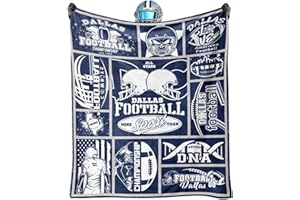 MAUPIVAE Dallas Plush Blanket, Football Sport, Football Team Color Blanket Gifts for Men Women, Football Flannel Throw Blanket 60" X 50"