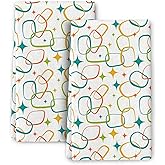 Wovoto Mid Century Modern Kitchen Towels Set of 2, Absorbent Hand Towels, Retro Dish Tea Towels for Cooking Baking Bathroom Farmhouse Home Decor