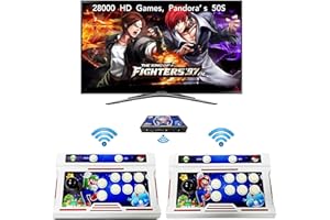 FVBADE[30000 Games in 1 70S Pandora Box Arcade Game Console Bluetooth Function Compatible PC & Projector & TV,3D Games 4 Players Category Favorite List Save/Search/Hide/Pause/Delete Games