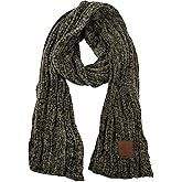 C.C Women's Ultra Soft Chenille Ribbed Thick Warm Knit Shawl Wrap Scarf