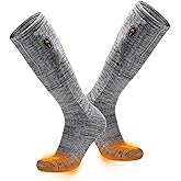 ORORO Heated Socks with Wool-Blend Fabric, Electric Foot Warmer with Toe and Sole Heating, Battery Powered Socks