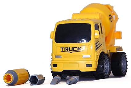 Toys Bhoomi 2-in-1 Friction Powered Take-A-Part Construction Vehicle Mixer Truck Playset
