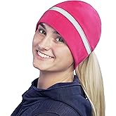 TrailHeads Women's Ponytail Hat | Reflective Cold Weather Running Beanie | Hat for Running, Hiking, XC Skiing