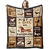 Peliny Chrid Dachshund Gifts for Women Blanket 60"X50", Weiner Dog Gifts for Women, Christmas Birthday Dachshund Lovers Gift, Weiner Decor Throw