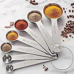 TILUCK Stainless Steel Measuring Spoons Set,Coffee