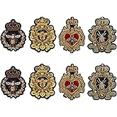 beinkmake 8Pcs Crown Bee Embroidered Applique Patches 4 Style Gold Badge Patch Sew on Emblem Cloth Decorations for Sewing Jackets Jeans Shirts Headbands Bags Craft