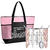 Patelai 2 Pcs Speech Therapist Gift 20 oz Tumbler Everyone Deserves a Voice Tote Bag for SLP Speech Language Pathologist(Pink)