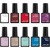 Sensationail Gel Nail Polish Kit - 10 PC UV Multicolor Polish Set | Glossy Fast-Curing Nail Art Set: Long-Lasting Salon Quality Formula with 10 Vibrant Everyday Shades.