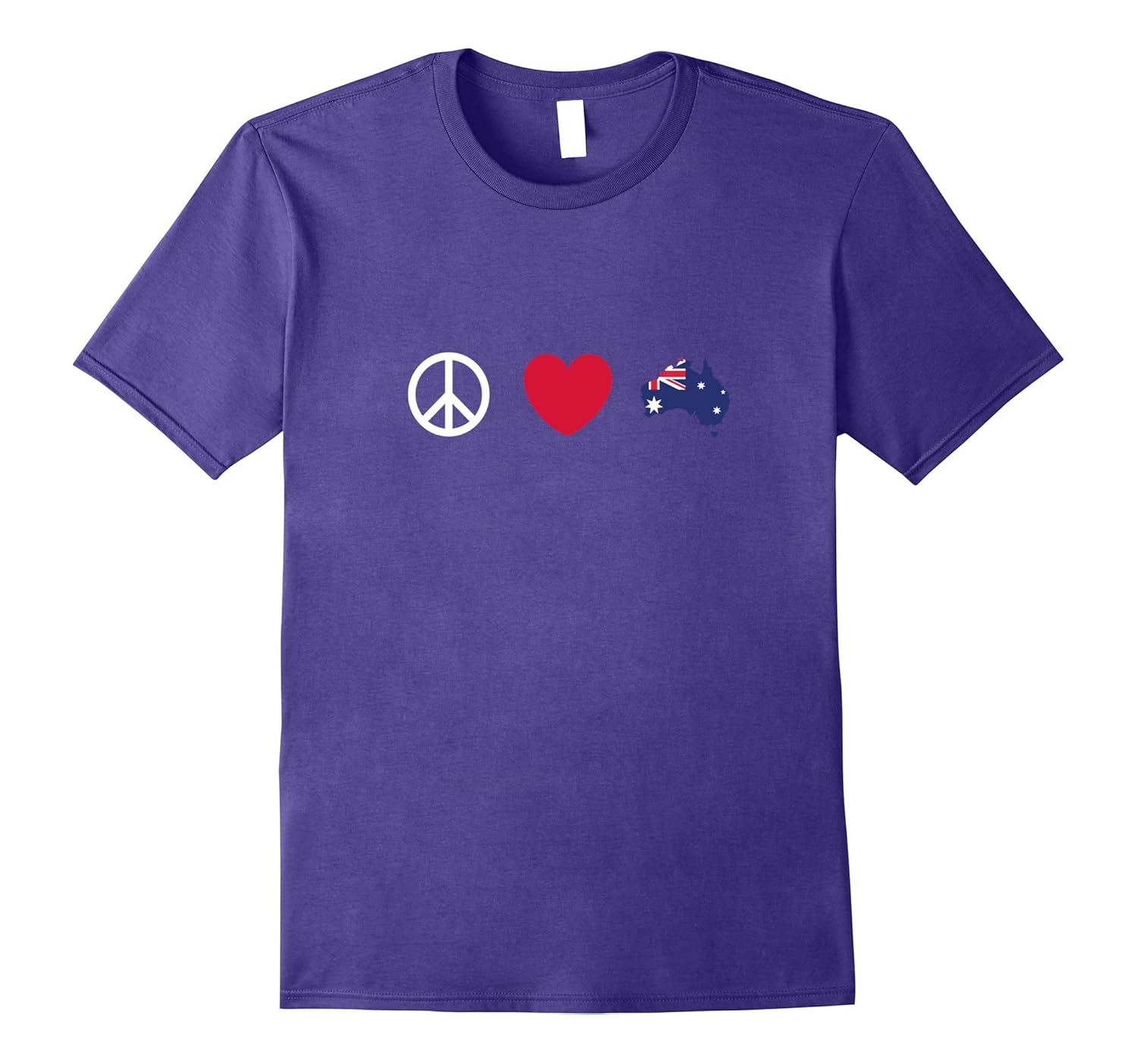 Peace Love Australia Map Flag Funny T-shirts for Australian-ANZ