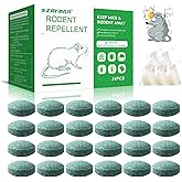 24PCS Mouse Rodent Repellent, Natural Mouse Repellent Peppermint Oil for Mice, Rats, Squirrels, Spiders and Pests, Keeps Pests Away Effectively from Garden & Home, Indoor & Outdoor Use