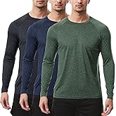 Sumolux 3 Pack Long Sleeve Shirts for Men Moisture Wicking Quick Dry UPF SPF Sun Protection Workout T Shirts