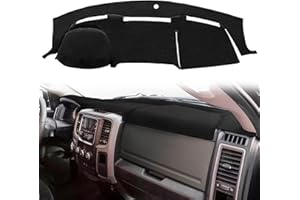 Yiz Dash Cover Mat Custom Fit for Dodge Ram 1500 2009-2018, Ram 1500 Classic 2019-2024,Ram 2500 3500 2010-2018, Ram 4500 5500 2011-2018 Dashboard Cover Pad Carpet Protector(11-18 Black) J17