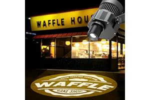 H HILITING GOBOS & PROJECTORS HILITING 60W LED GOBO Projector Rotating Logo Projector IP66 Waterproof with Remote Including Free Custom Glass GOBO Personalized Logo Projector for Company Bar Wedding Advertising