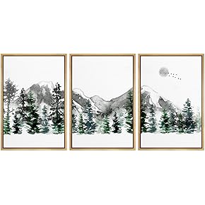 SIGNWIN 3 Piece Framed Canvas Wall Art Abstract...