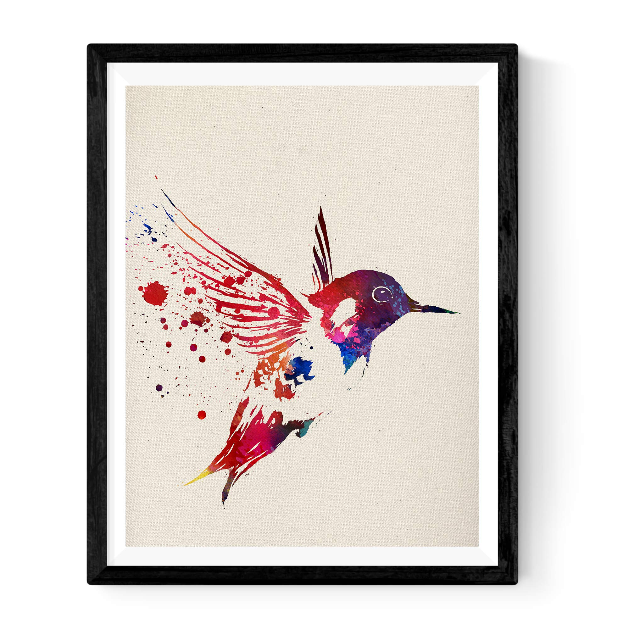 Nacnic Print for framing Hummingbird in Watercolor Painting Style. Creative Gifts of Animals. Unframed posters with Watercolour Style Illustrations.