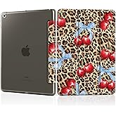 DONGKE Compatible with iPad 10.2 Inch Case 2021 2020 2019, Smart Lightweight Trifold Stand Hard Plastic Transparent Cover Support Auto Sleep/Wake for iPad 10.2" 9th/8th/7th Generation - Leopard