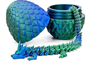 Memogizz 12inch Dragon Egg, Year of The Dragon, 3D Printed Dragon, Executive Desk Toys, Articulated Dragon, Fidget Toys Gifts for Adults Graduates Students Teachers (Green)