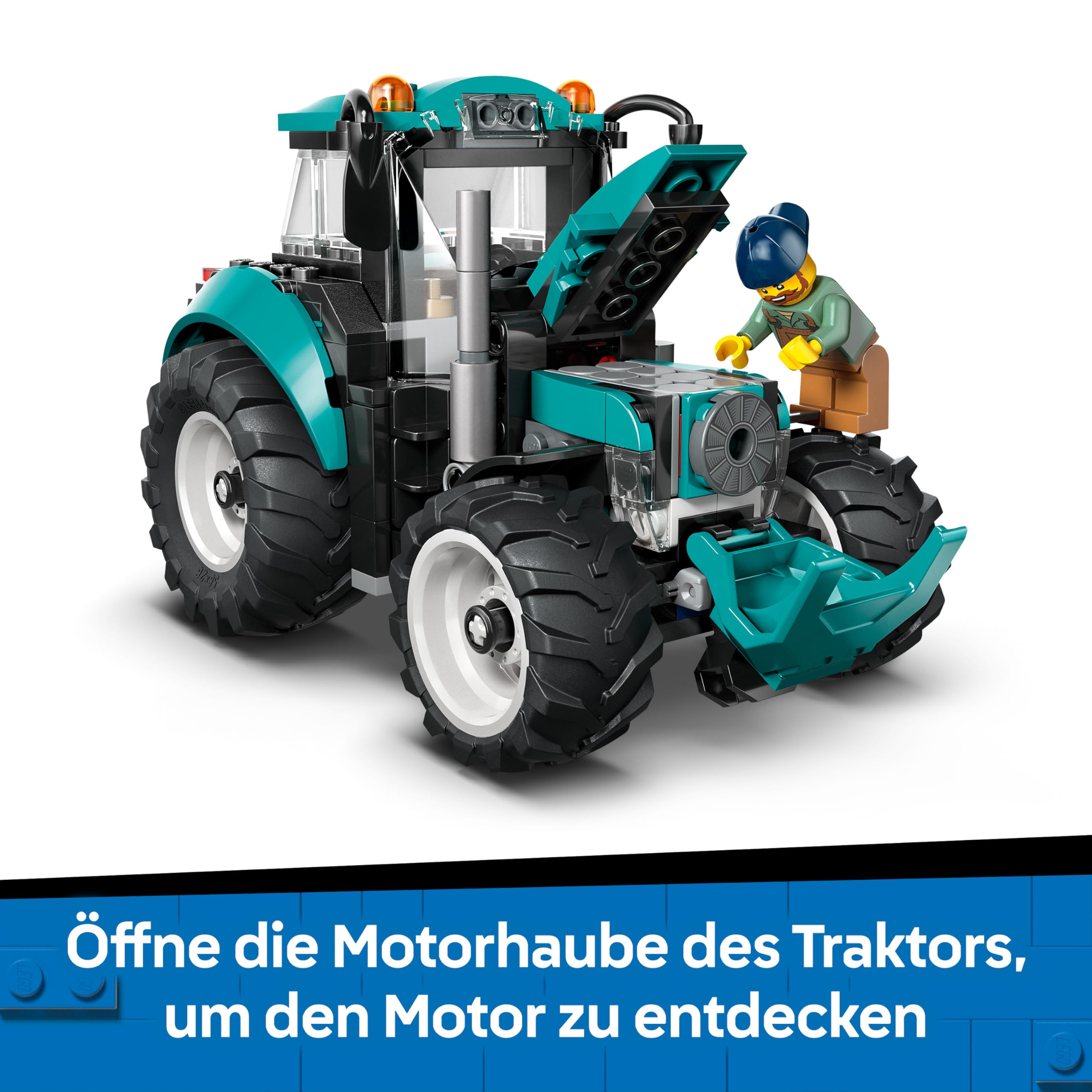LEGO City Traktor - Spielzeug Bauernhof Fahrzeug Modellbau mit Bauern Minifigur - Geburtstagsgeschenk für Jungen ab 6 Jahren und Technikfans - 60498 4