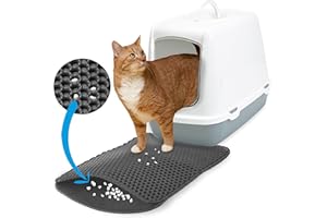 XS Cat Litter Mat Gray 14.5"x11.5" - Washable Kitty Litter Catcher for Small Spaces – Non-Slip, Waterproof Cat Litter Trapping Mat – Compact Litter Box Rug for Tiny Rooms – Inovida Pet Litter Mat