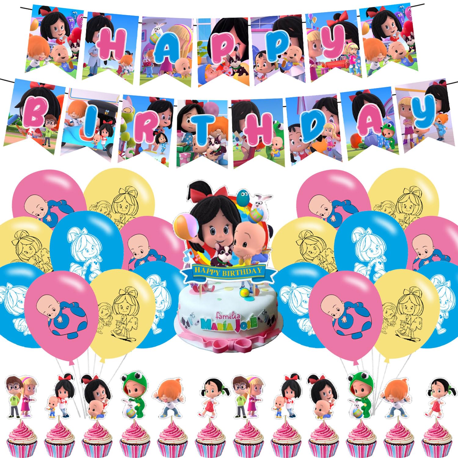 Mua Cleo & Cuquin Birthday Party Decorations, Cartoon Advanture Theme ...
