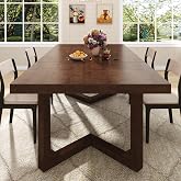 Squireewo 71 Inch Solid Wood Dining Room Table, Walnut | Rustic Kitchen Table, Large Wooden Rectangular Dinner Table for Dining Room, Home Office, Living Room Furniture, Easy Assemb